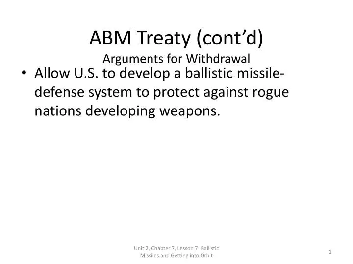 abm treaty cont d arguments for withdrawal
