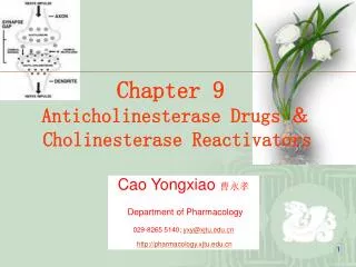 Cao Yongxiao ??? Department of Pharmacology 029-8265 5140; yxy@xjtu