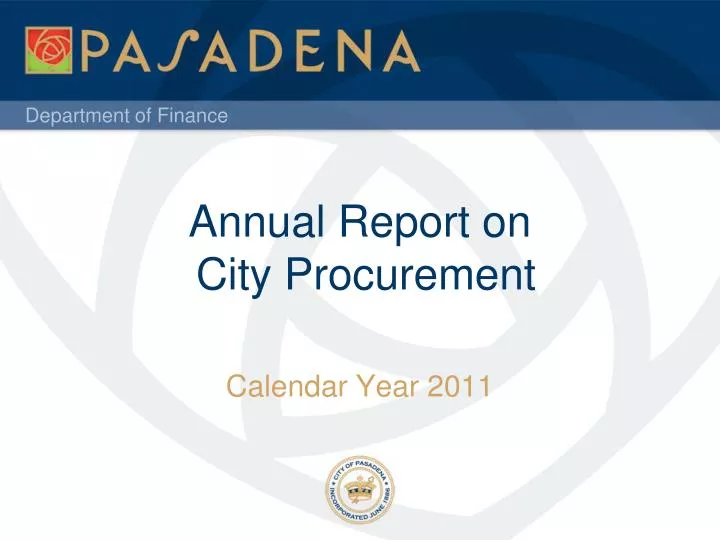 annual report on city procurement