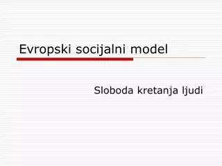 evropski socijalni model