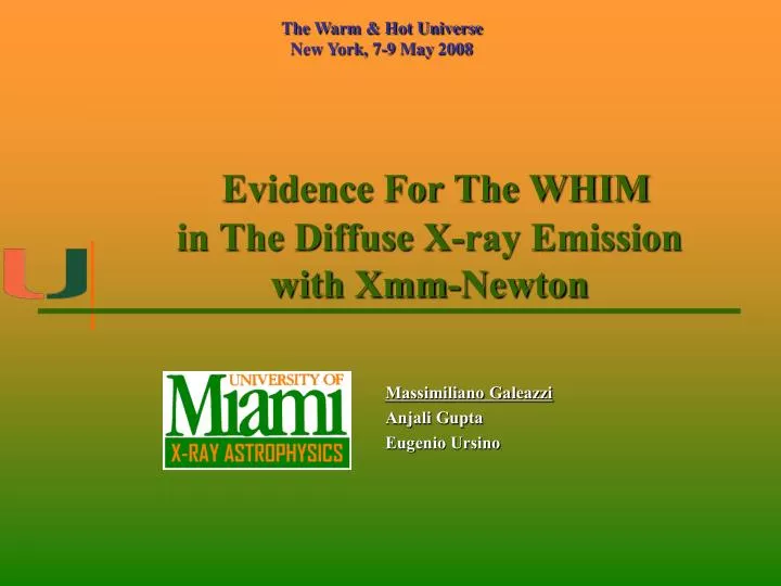 evidence for the whim in the diffuse x ray emission with xmm newton