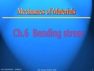 Ch.6 Bending stress