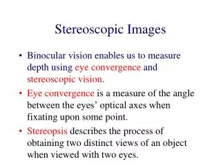 Stereoscopic Images