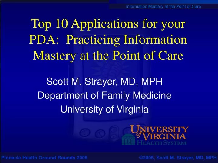 top 10 applications for your pda practicing information mastery at the point of care