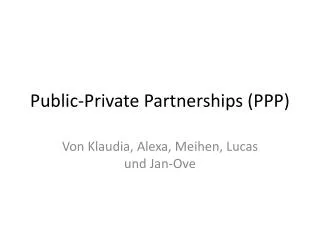 public private partnerships ppp