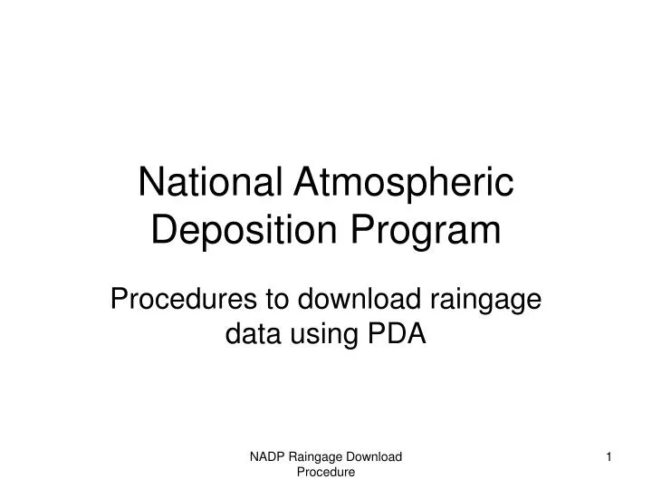 national atmospheric deposition program