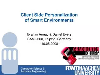 Client Side Personalization of Smart Environments