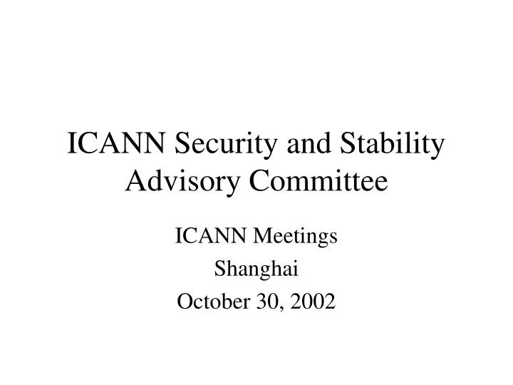 icann security and stability advisory committee