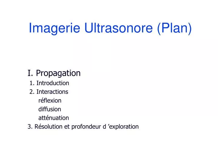 imagerie ultrasonore plan