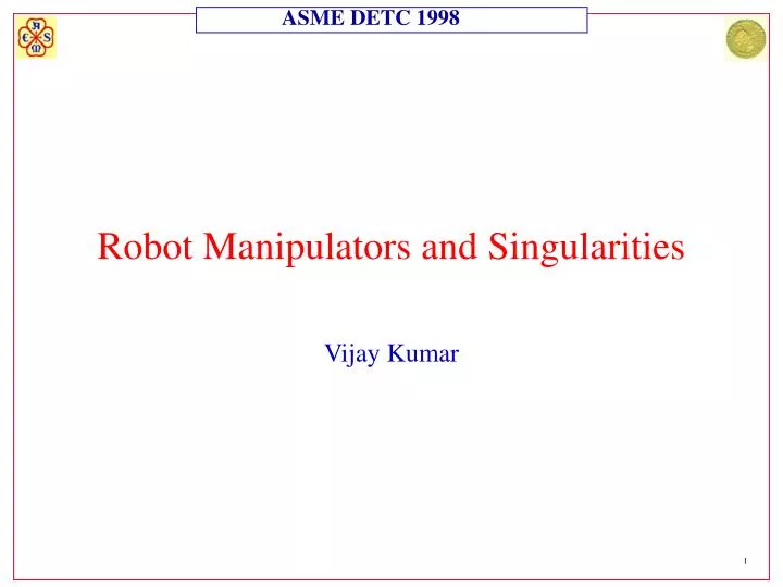 robot manipulators and singularities