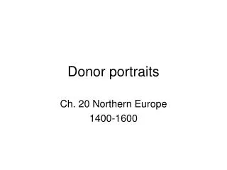 Donor portraits