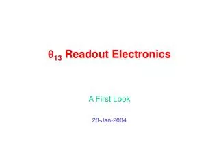 ? 13 Readout Electronics