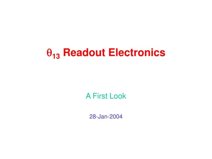 13 readout electronics