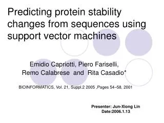 Predicting protein stability changes from sequences using support vector machines