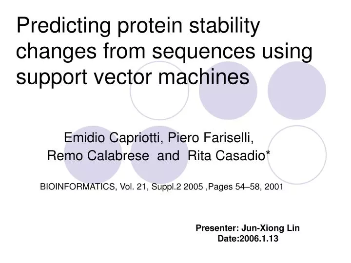 predicting protein stability changes from sequences using support vector machines