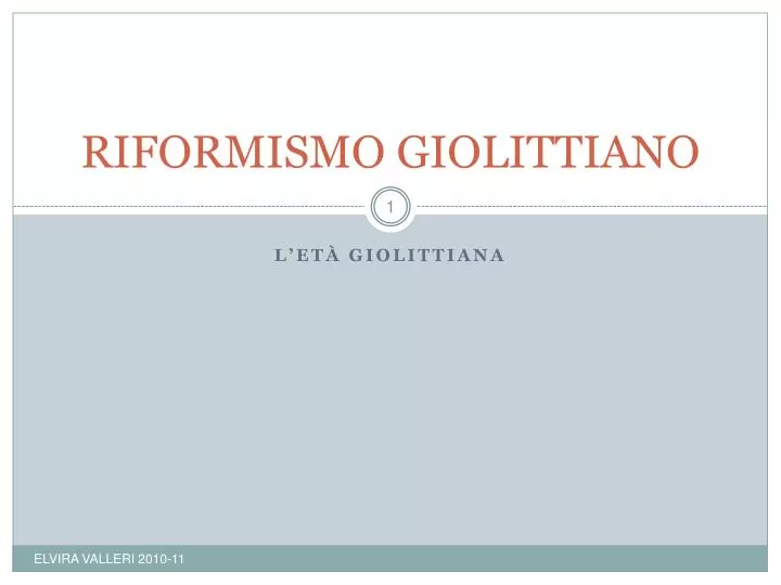 riformismo giolittiano