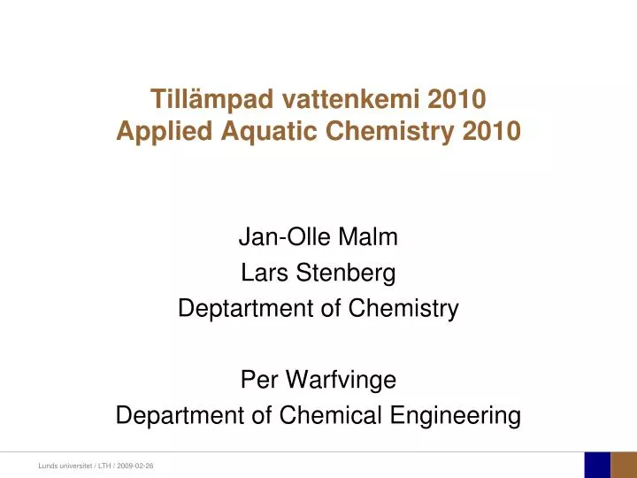 till mpad vattenkemi 2010 applied aquatic chemistry 2010