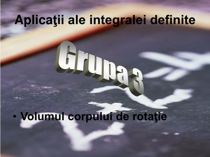 aplica ii ale integralei definite