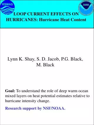LOOP CURRENT EFFECTS ON HURRICANES: Hurricane Heat Content