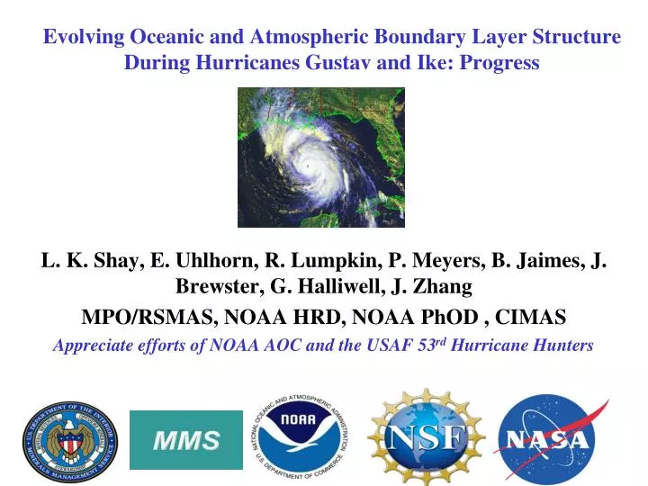 evolving oceanic and atmospheric boundary layer structure during hurricanes gustav and ike progress