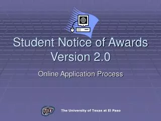 Student Notice of Awards Version 2.0