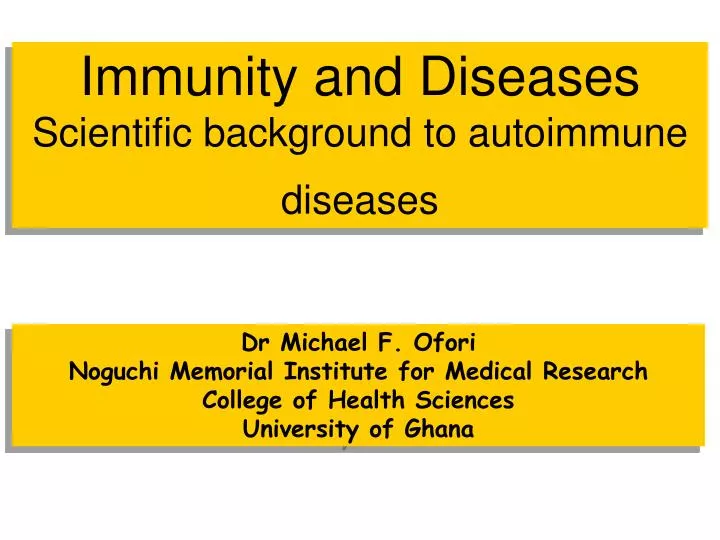 immunity and diseases scientific background to autoimmune diseases