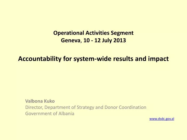 accountability for system wide results and impact