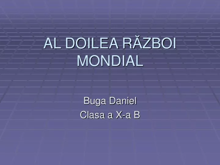 al doilea r zboi mondial