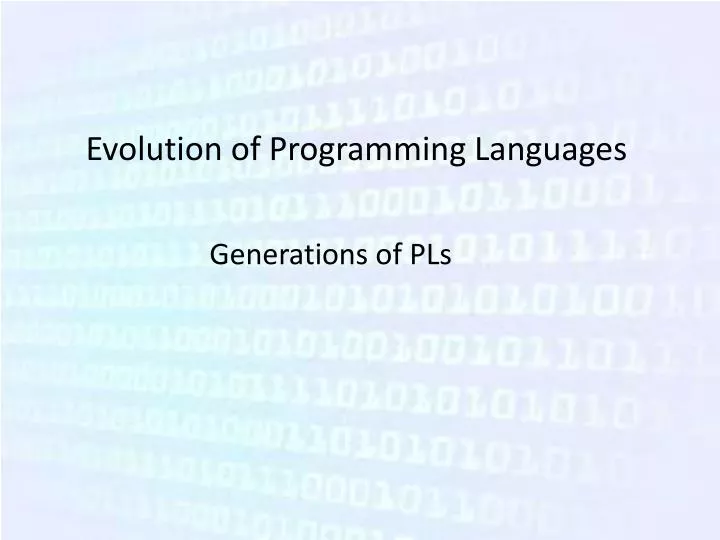 evolution of programming languages