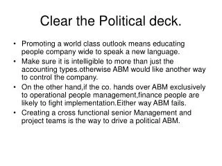 Clear the Political deck.