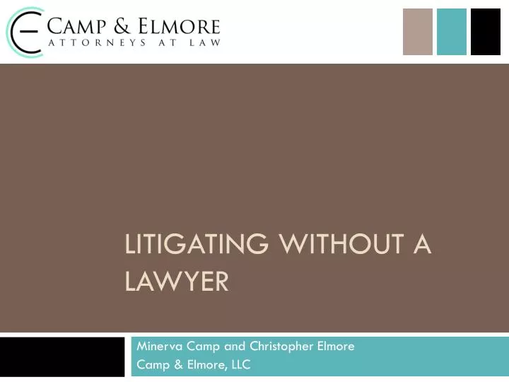 litigating without a lawyer