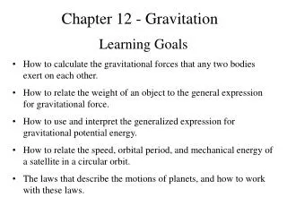 Chapter 12 - Gravitation