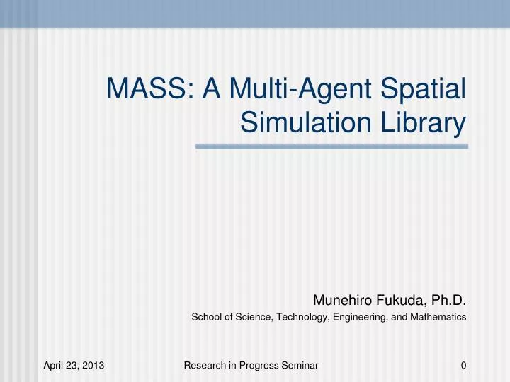 mass a multi agent spatial simulation library