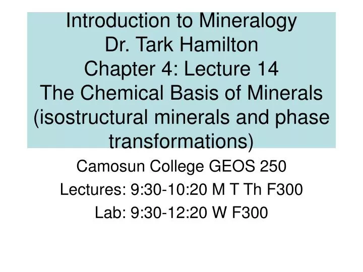 camosun college geos 250 lectures 9 30 10 20 m t th f300 lab 9 30 12 20 w f300