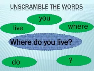 Unscramble the words
