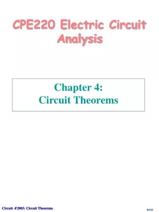 CPE220 Electric Circuit Analysis