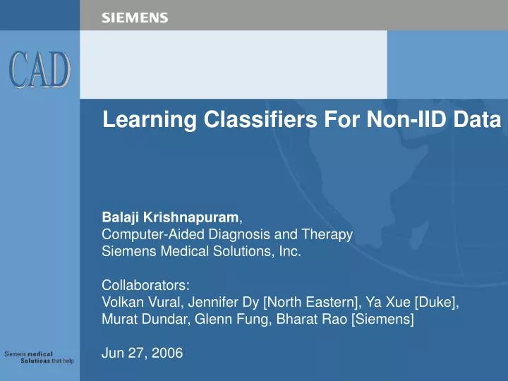 learning classifiers for non iid data