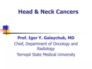 Head &amp; Neck Cancers