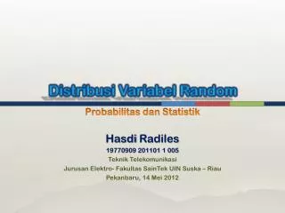distribusi variabel random