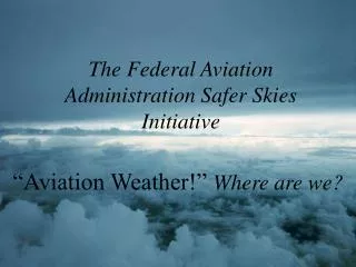 The Federal Aviation Administration Safer Skies Initiative