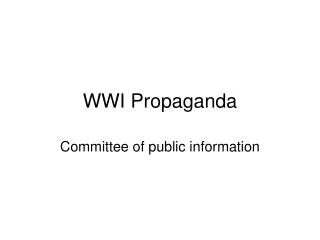 WWI Propaganda