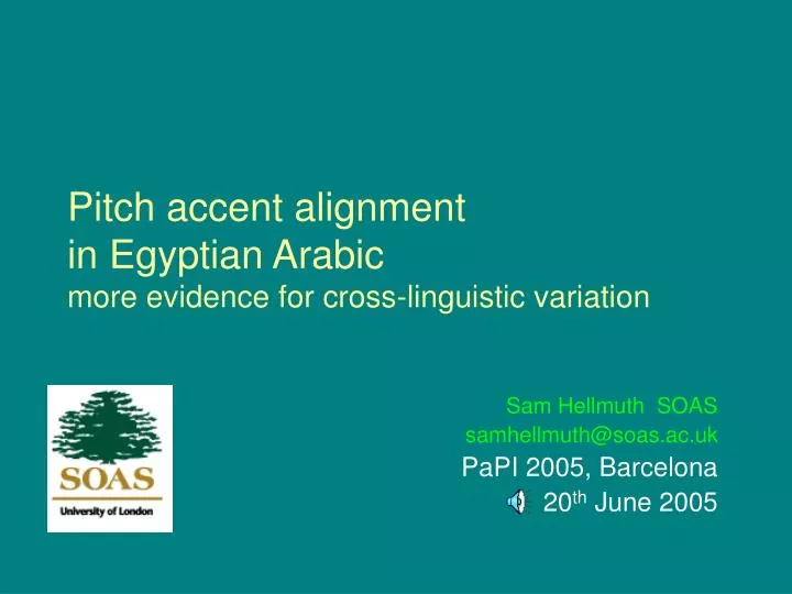 pitch accent alignment in egyptian arabic more evidence for cross linguistic variation