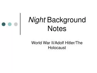 Night Background Notes