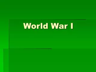 World War I