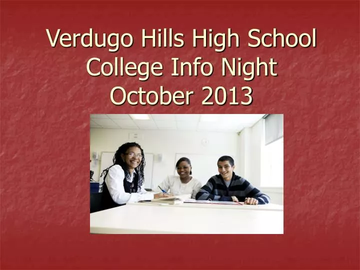 verdugo hills high school college info night october 2013
