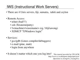 IWS (Instructional Work Servers)