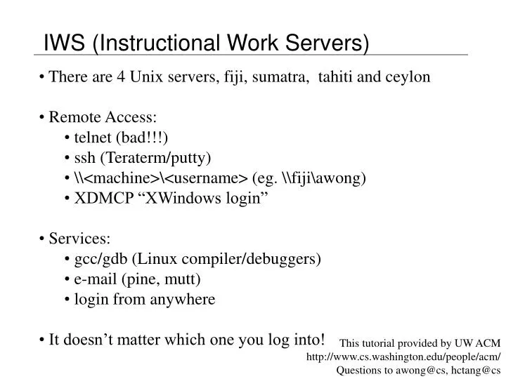 iws instructional work servers