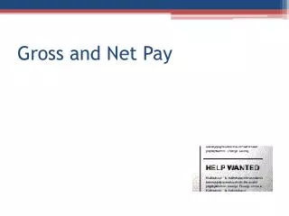 Gross and Net Pay