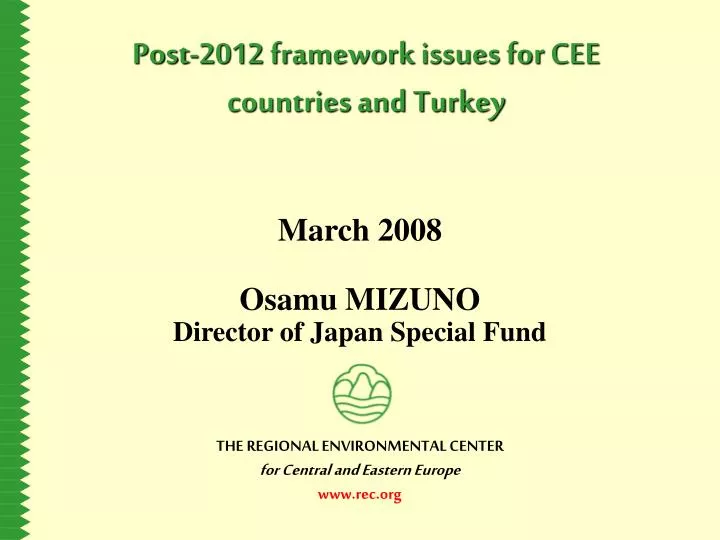 post 2012 framework issues for cee countries and turkey