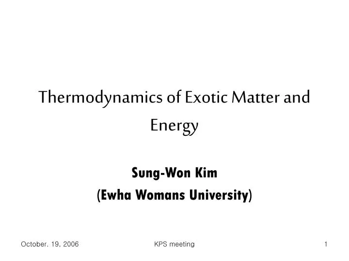 thermodynamics of exotic matter and energy